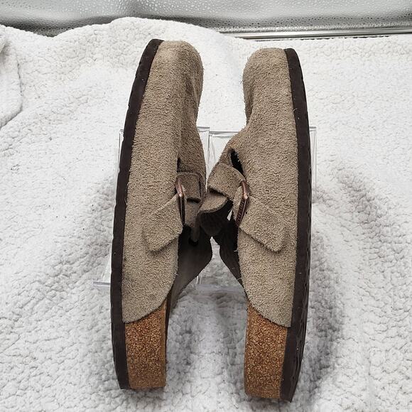Birkenstock Boston Suede Taupe Slip-ons clogs Soft footbed s size 46 US 13-13.5 - Picture 3 of 7